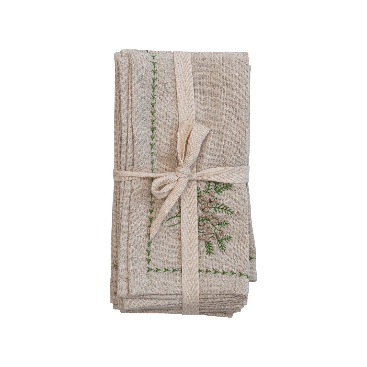 Botanical Embroidery Napkins Set