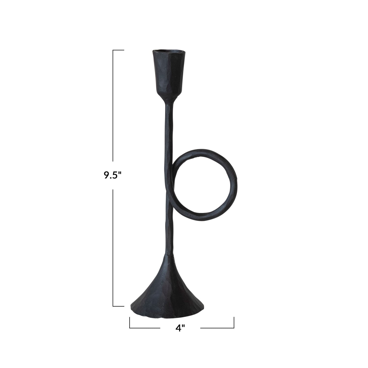 Cast Iron Bugle Candlestick