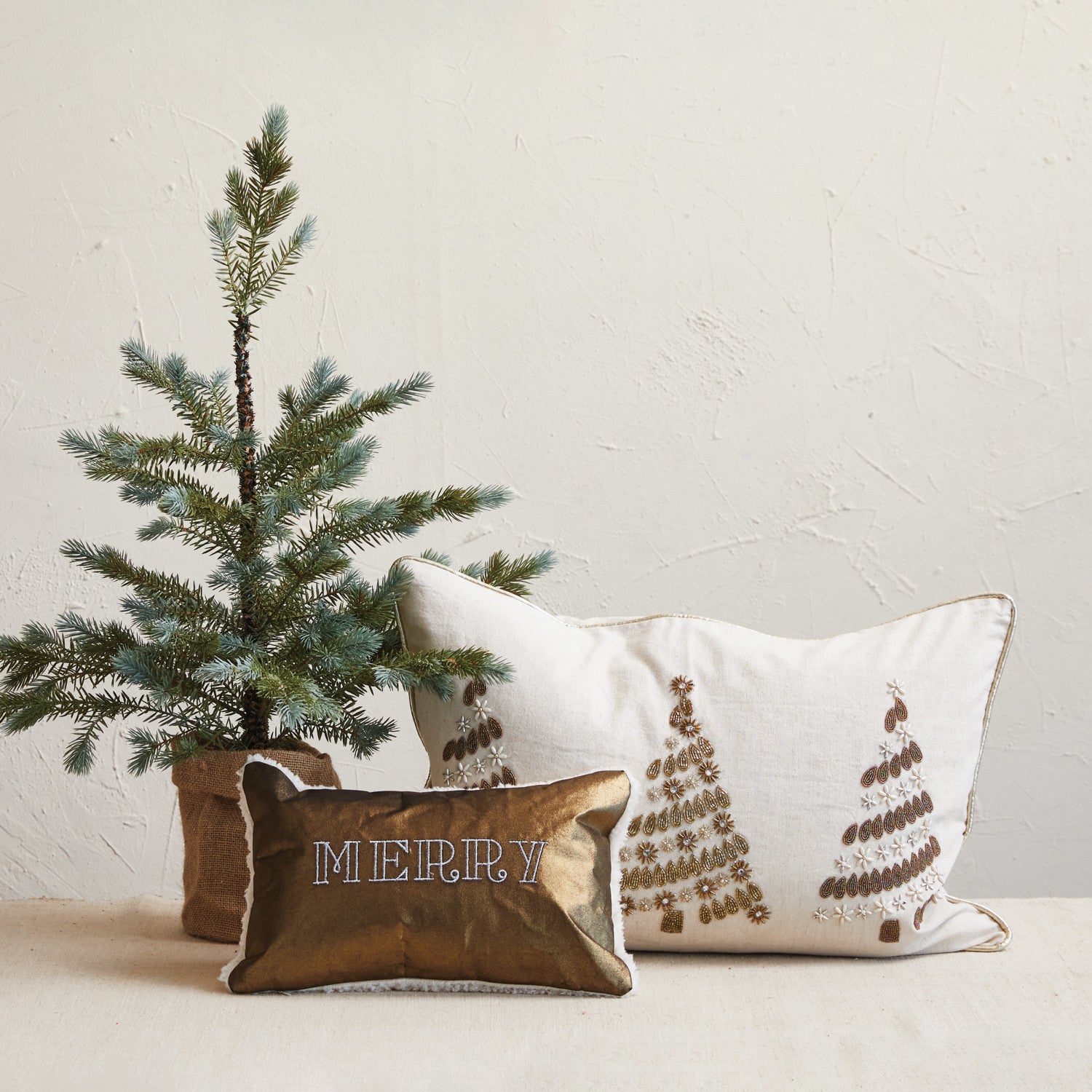 Beaded Tree Lumbar Pillow