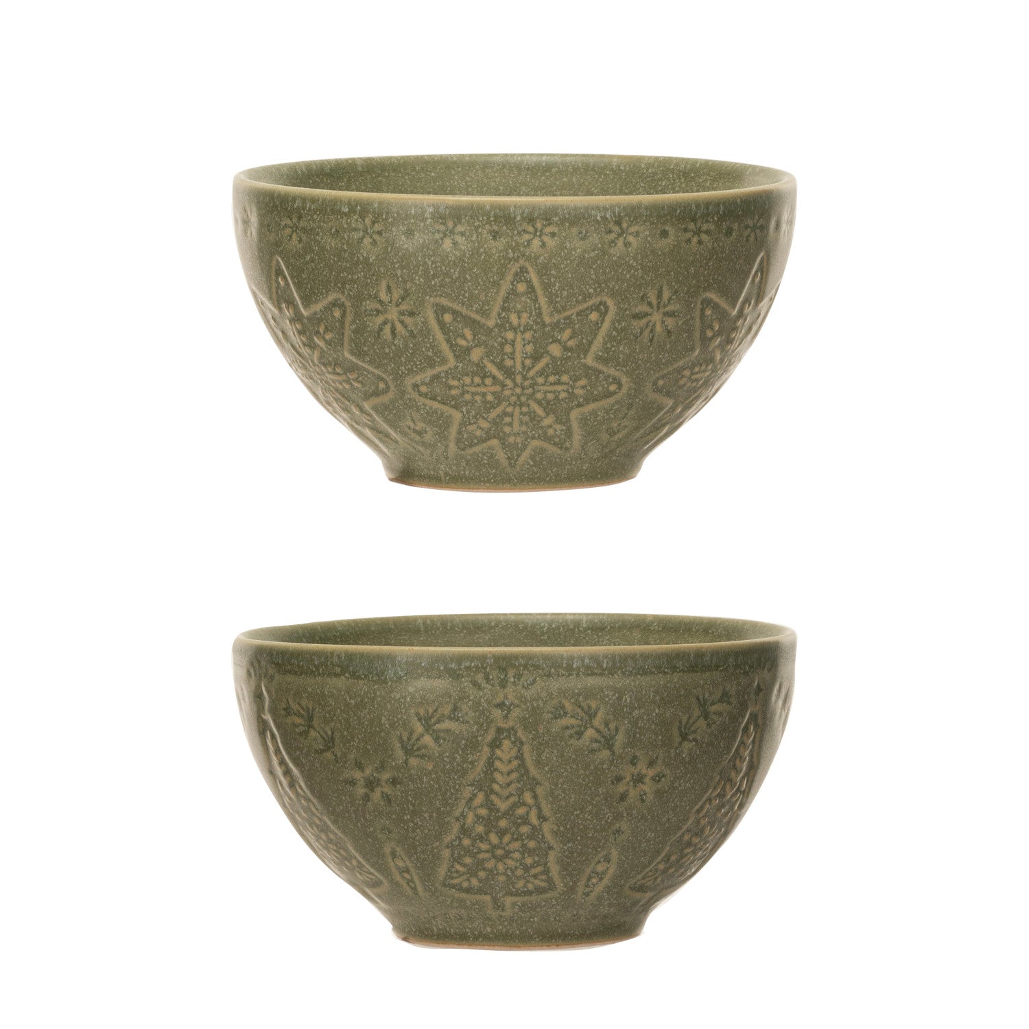 Prancer Debossed Matte Green Bowl