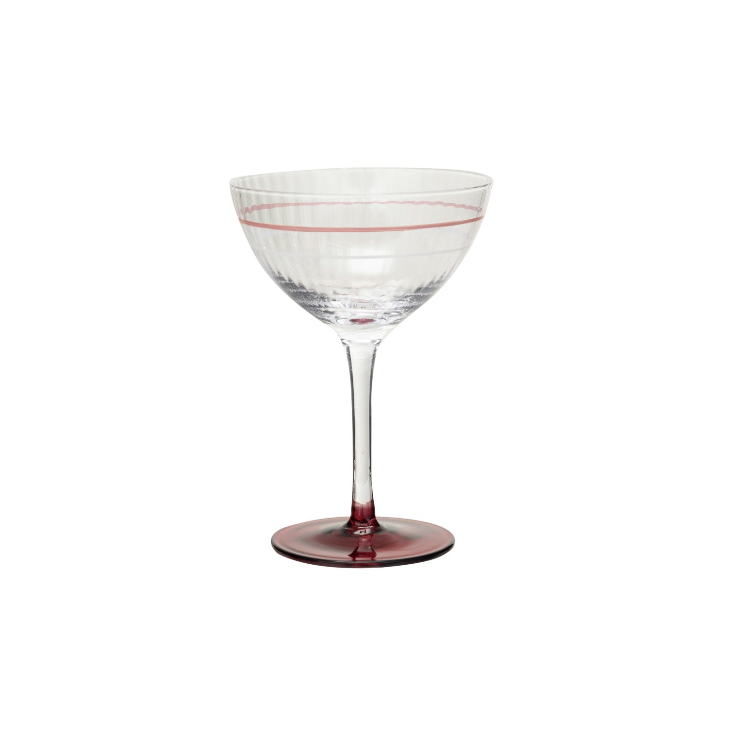 Red Stemmed Coupe/Wine Glass