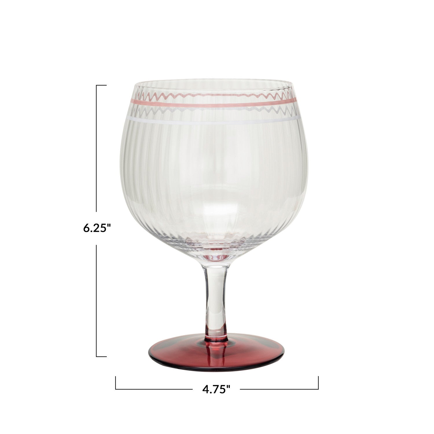 Red Stemmed Coupe/Wine Glass