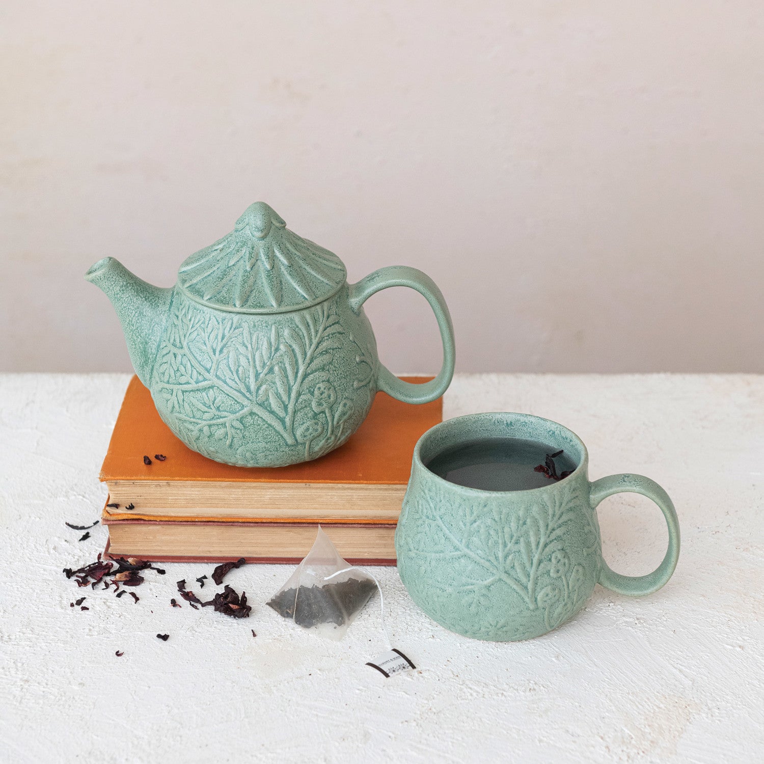 Embossed Botanicals Teapot