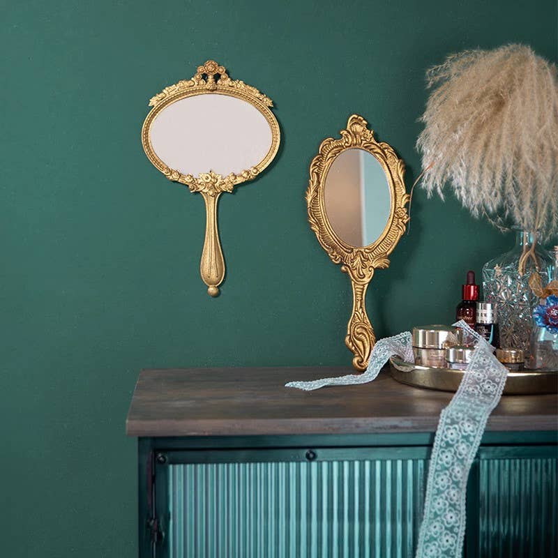 French Alloy Wall Mirror With Hand-Held Style B