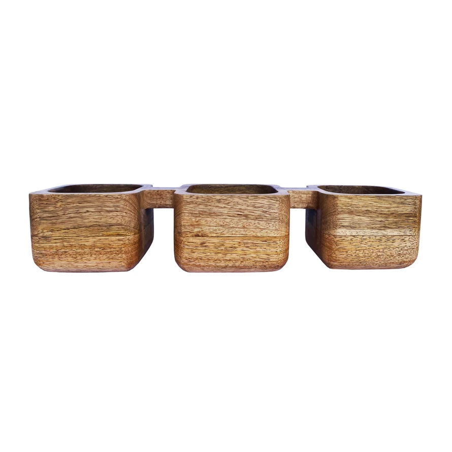 Mango Wood Dish w/ Sections