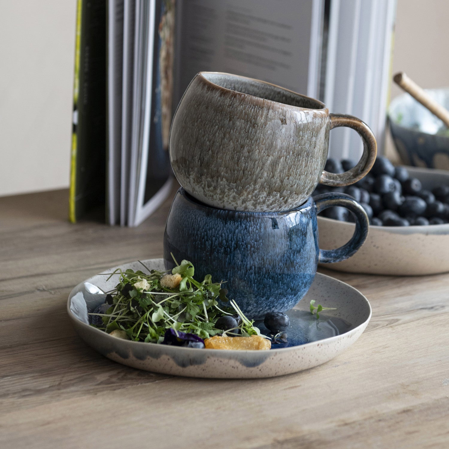 Ocean Wave Stoneware Bowl