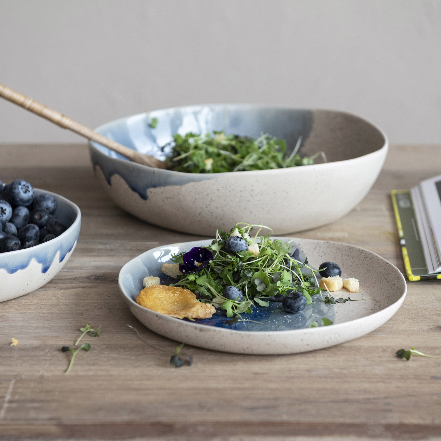 Ocean Wave Stoneware Bowl