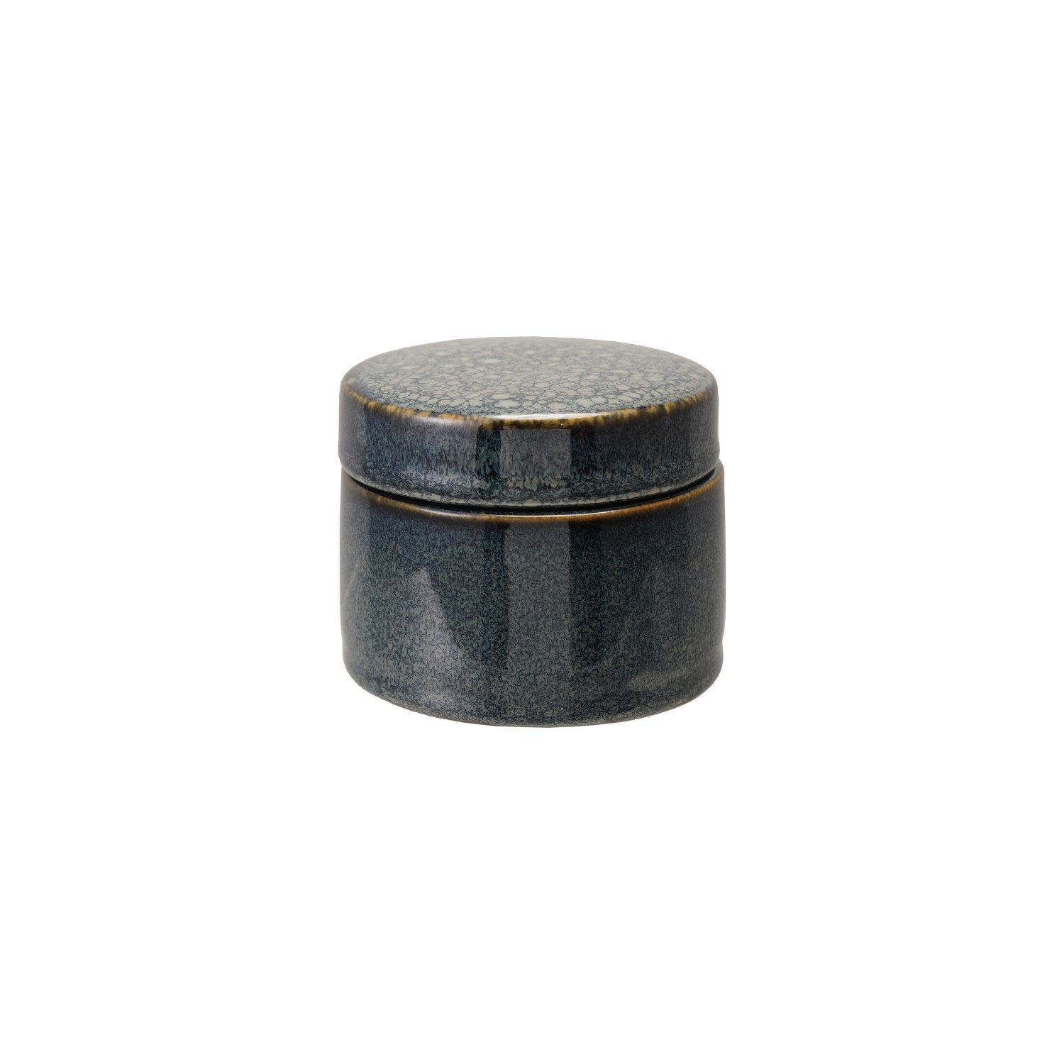 Stoneware Jar with Lid, Reactive Glaze, Blue (Each One Will Vary)