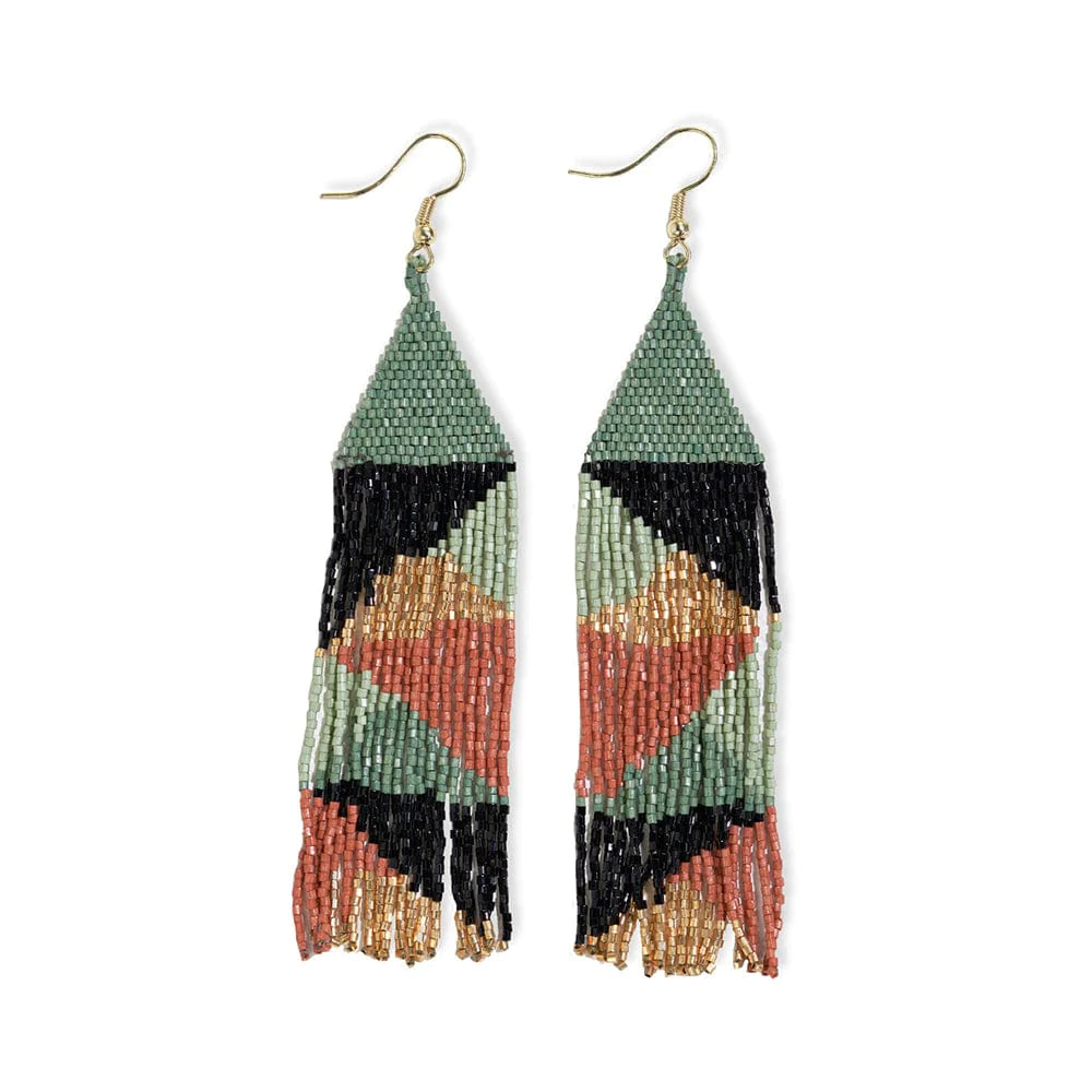 Brittany  beaded fringe earrings