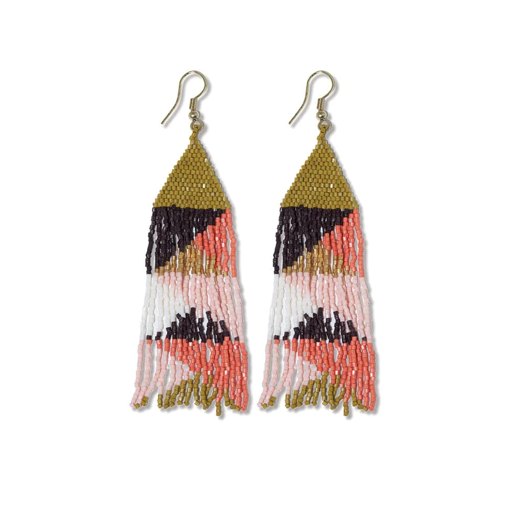 Brittany  beaded fringe earrings