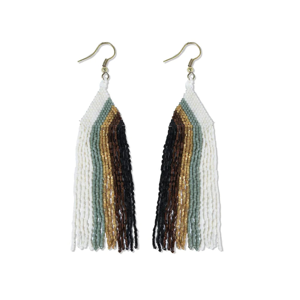 Brittany  beaded fringe earrings