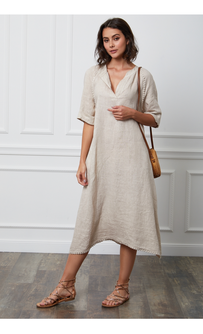 French Linen Midi Dress