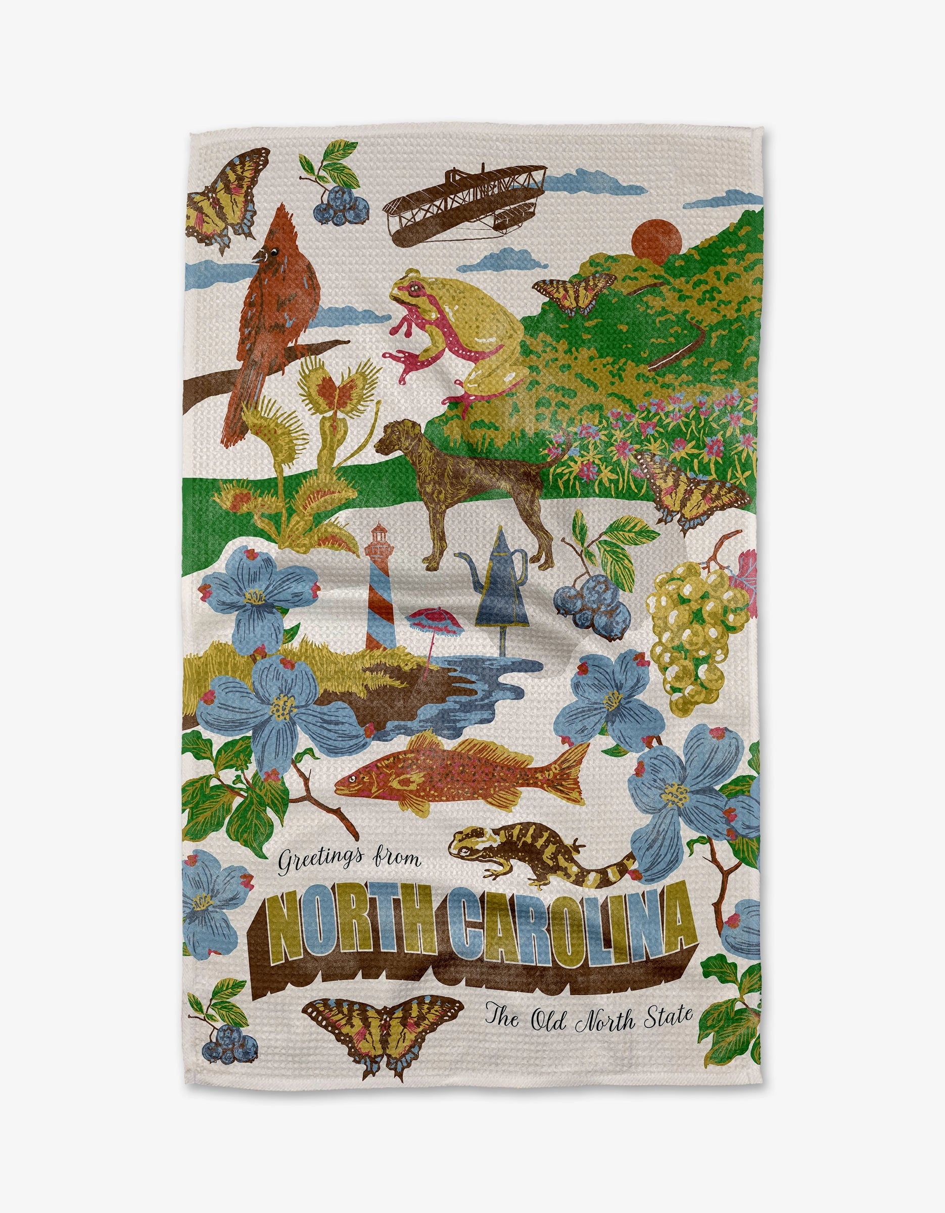Greetings from NC Tea Towel