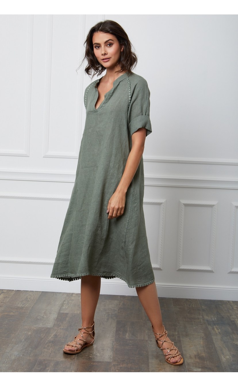 French Linen Midi Dress