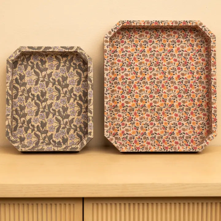 Floral Fabric Serving Tray (Set/2)