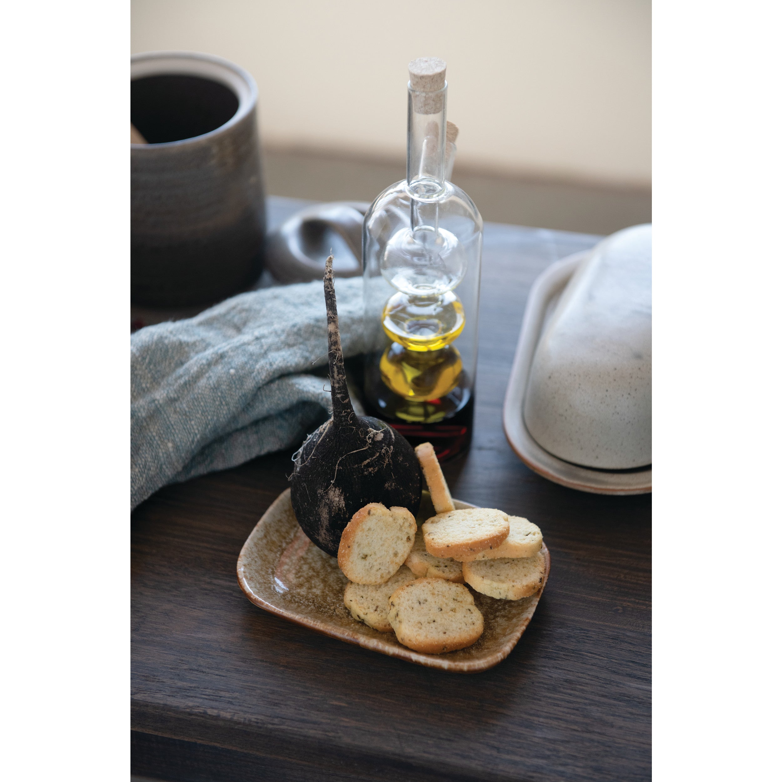 Oil and Vinegar Cruet with Cork Stoppers