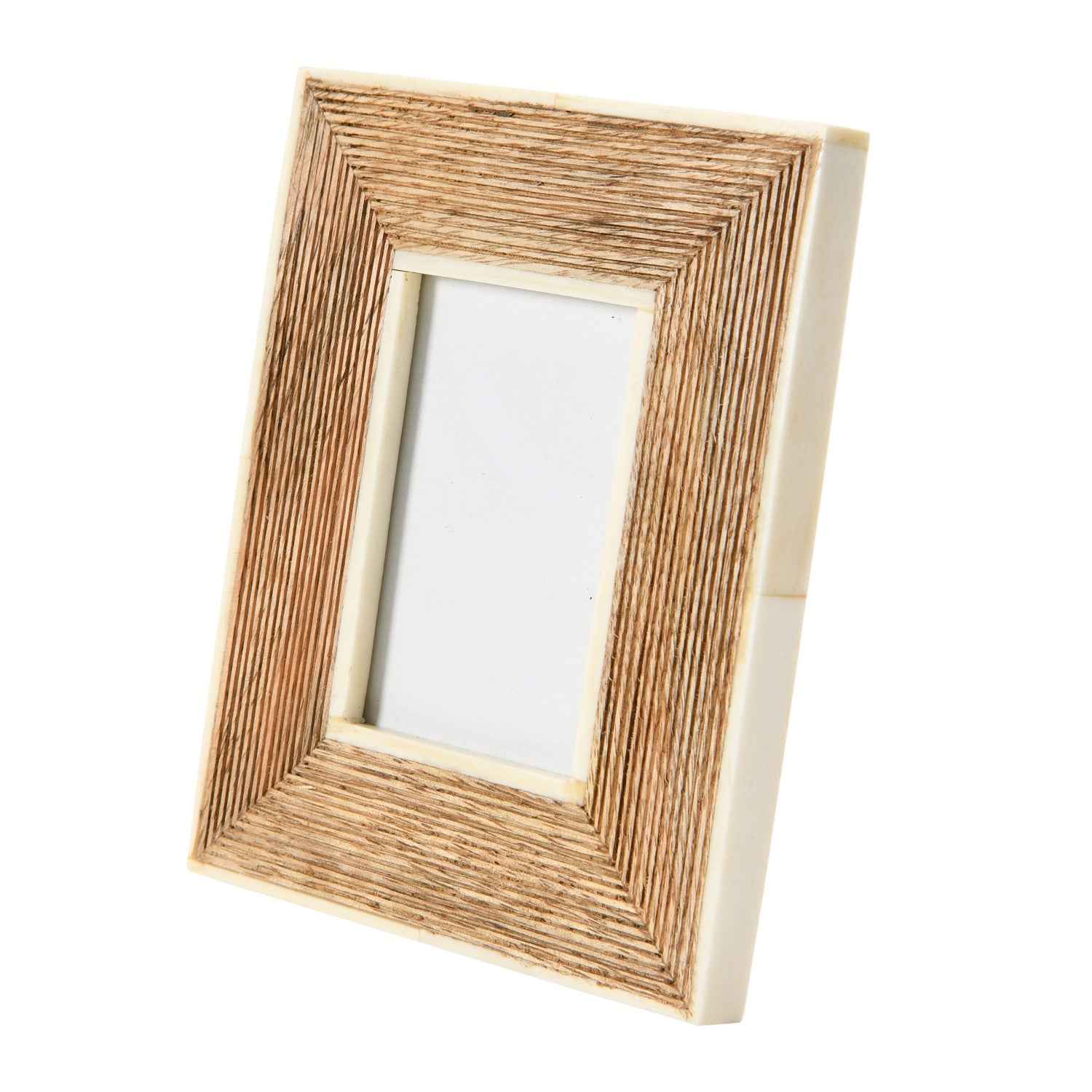 Hand-Carved Frame with Bone Border