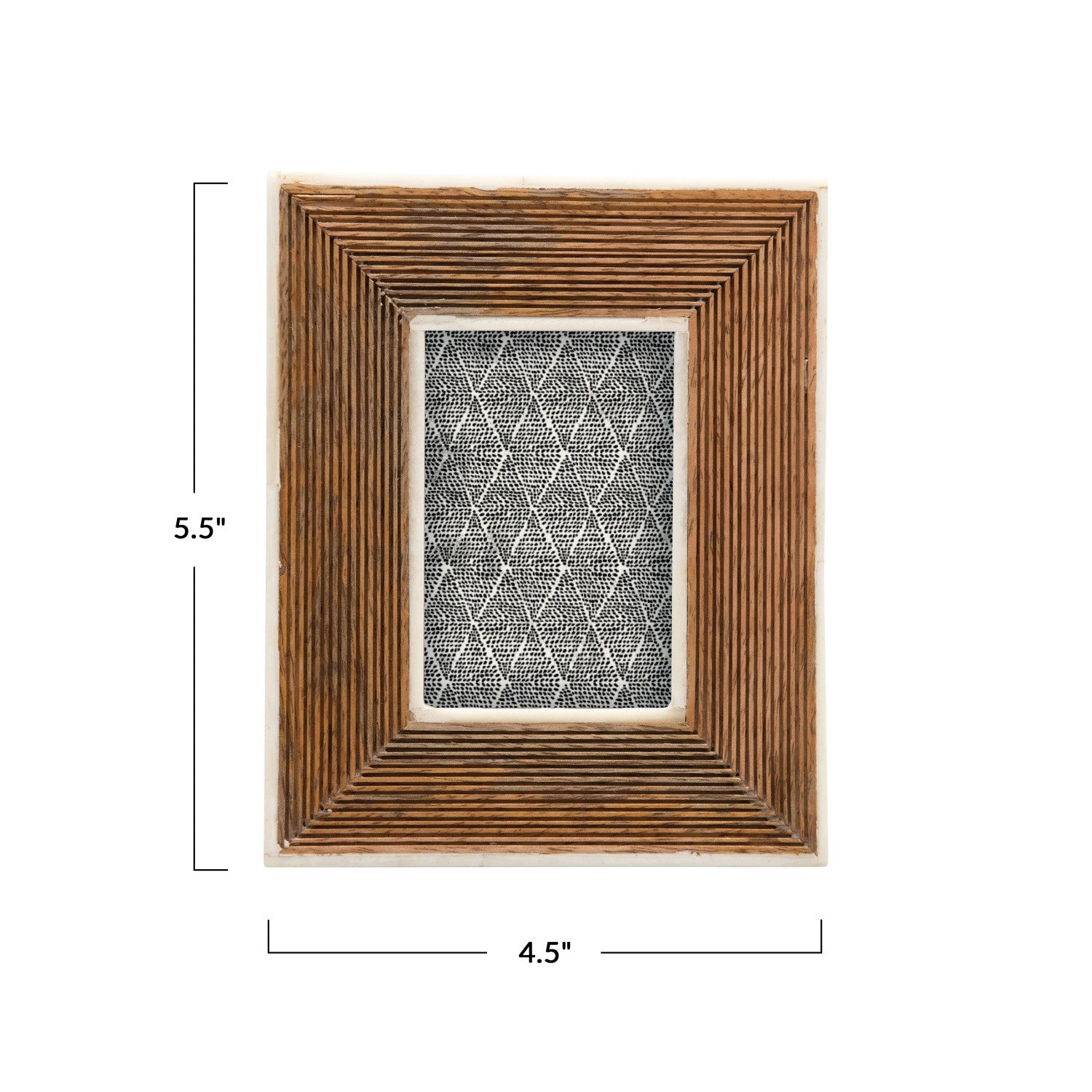 Hand-Carved Frame with Bone Border