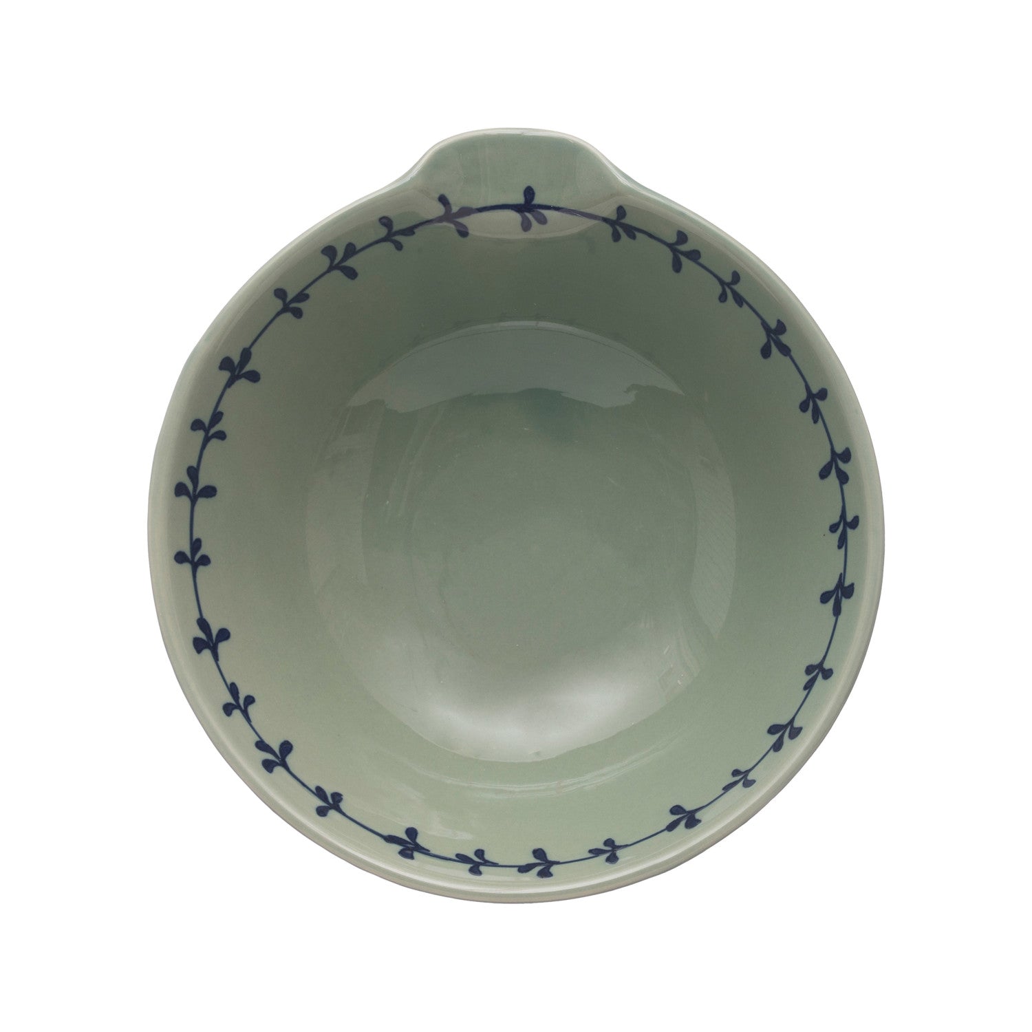 Hand-Painted Bowl w/ Spout Aqua