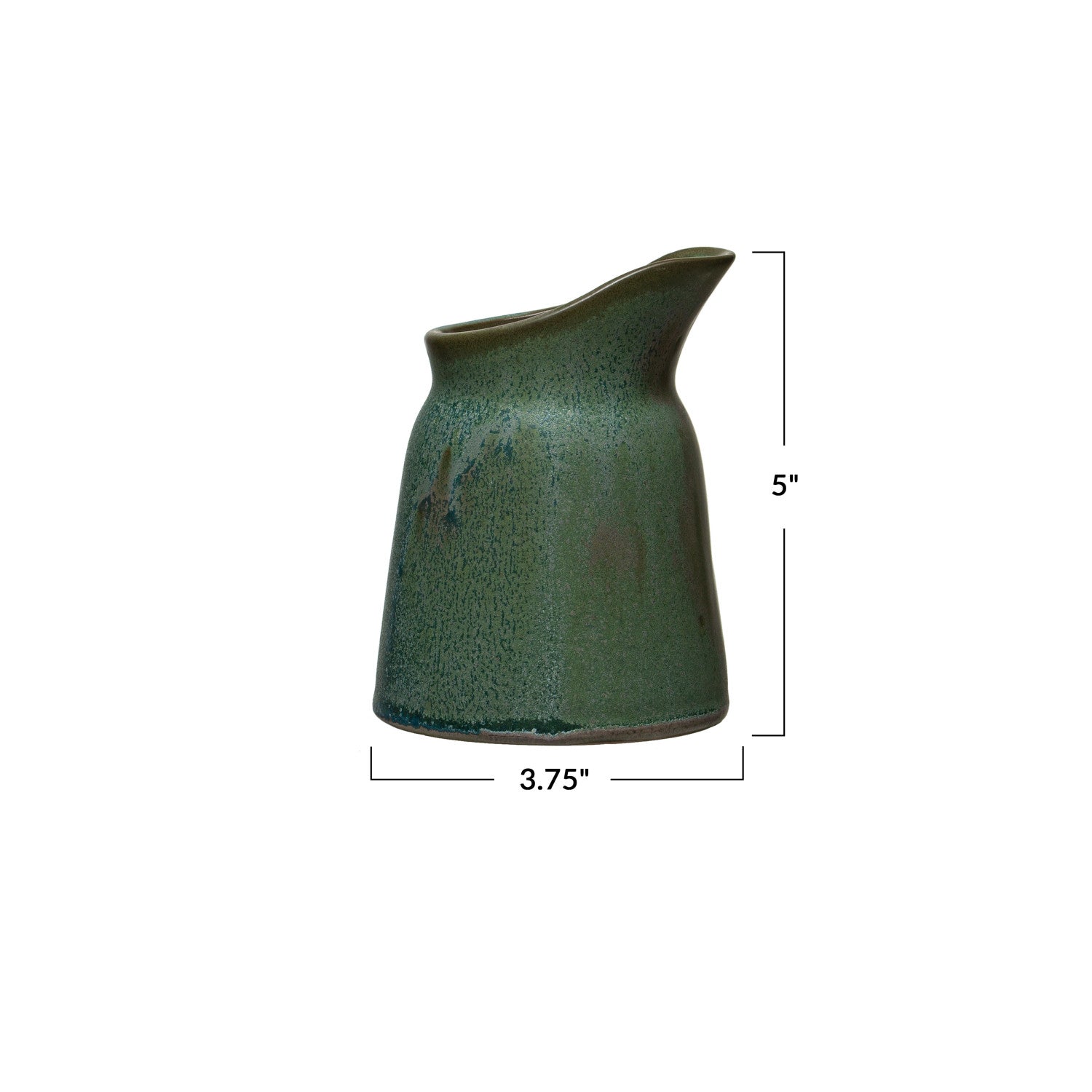 Green Stoneware Creamer Pitcher