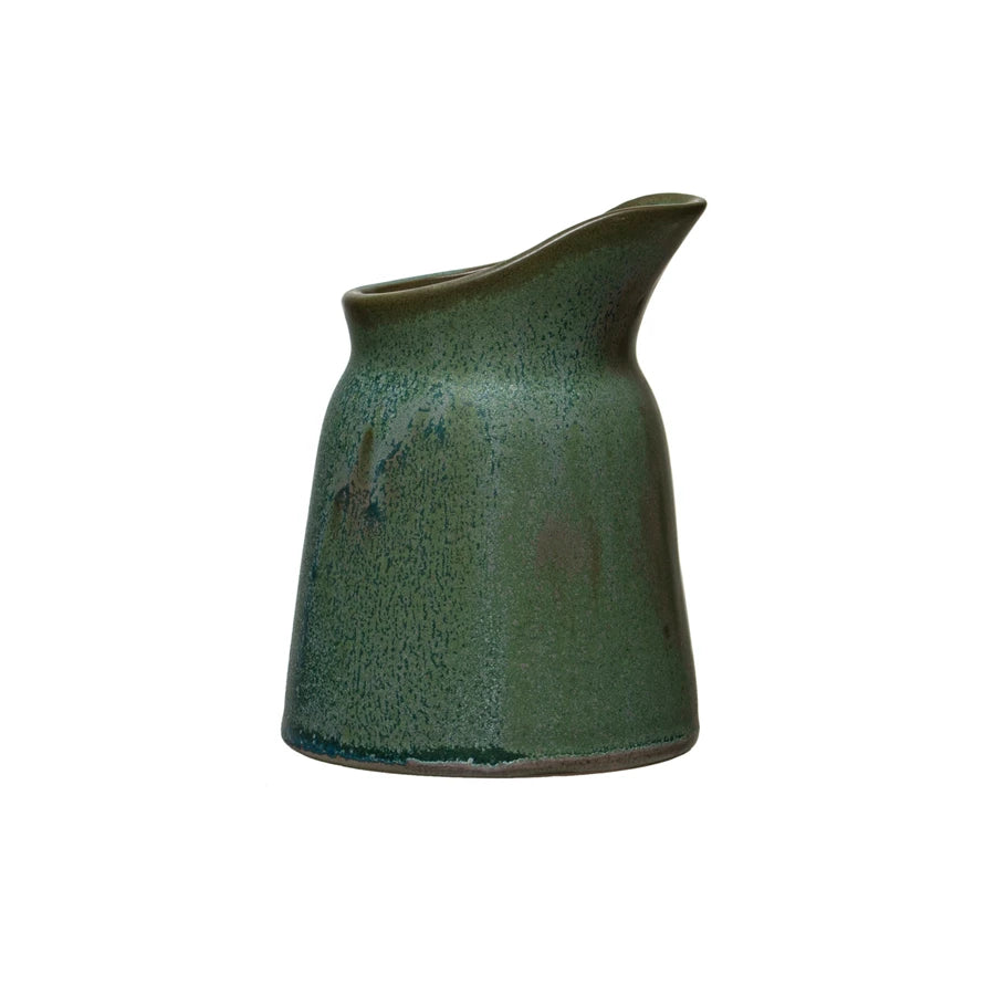 Green Stoneware Creamer Pitcher