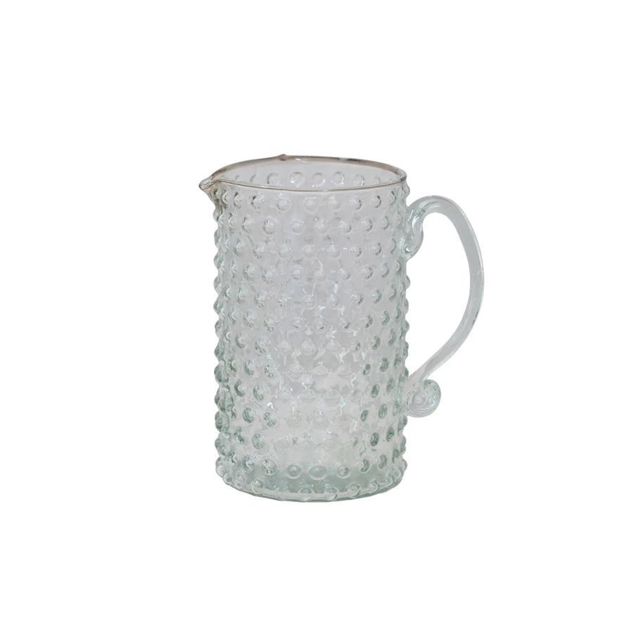 Handblown Hobnail Pitcher