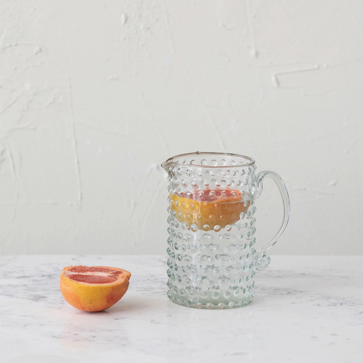 Handblown Hobnail Pitcher