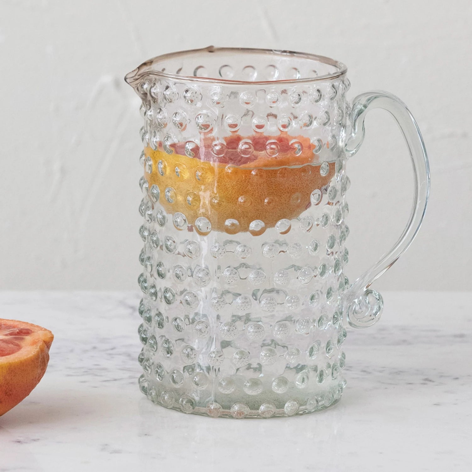 Handblown Hobnail Pitcher