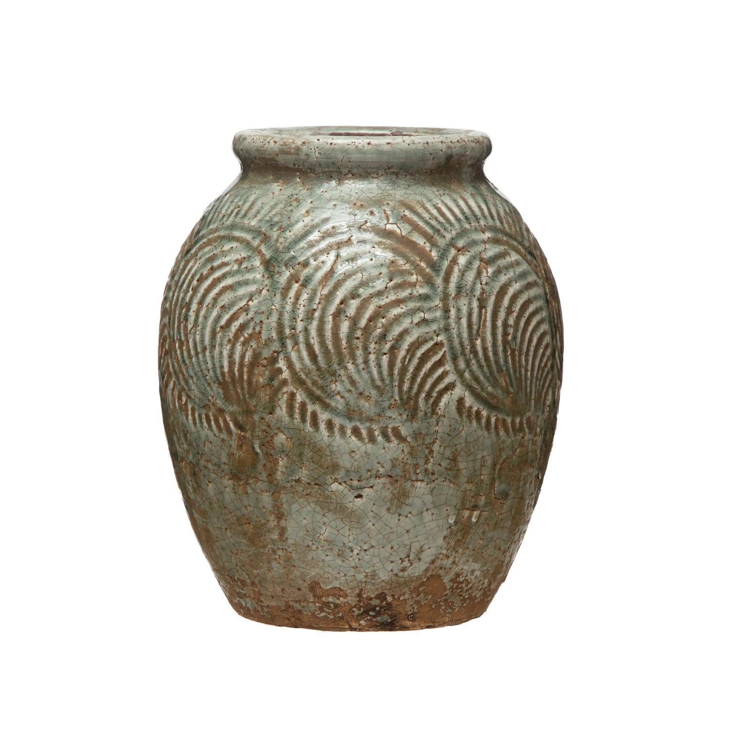 Embossed Terracotta Vase