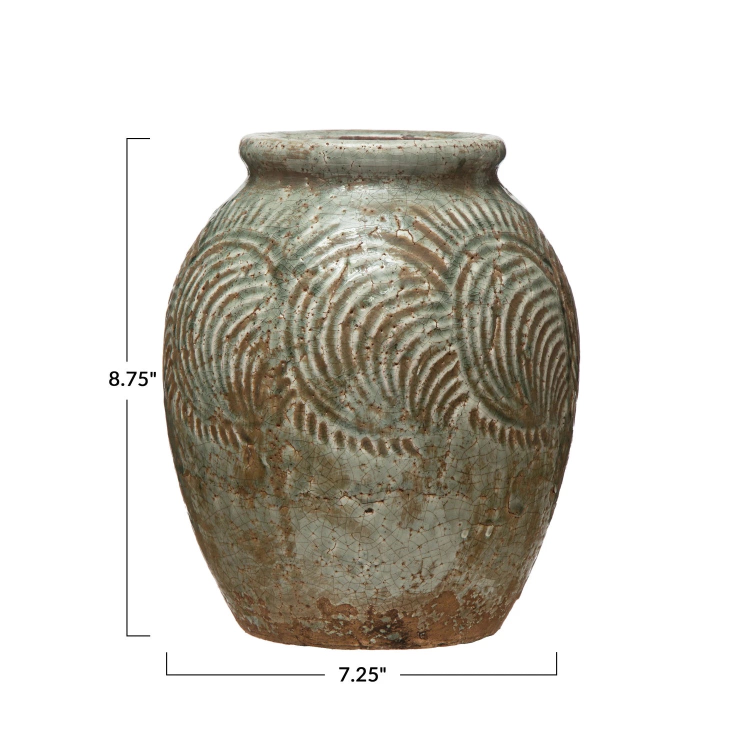 Embossed Terracotta Vase