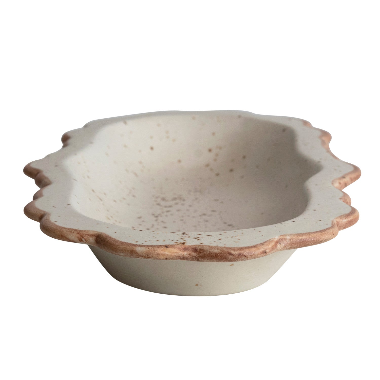 Folklore Scalloped Platter Cream Speckled