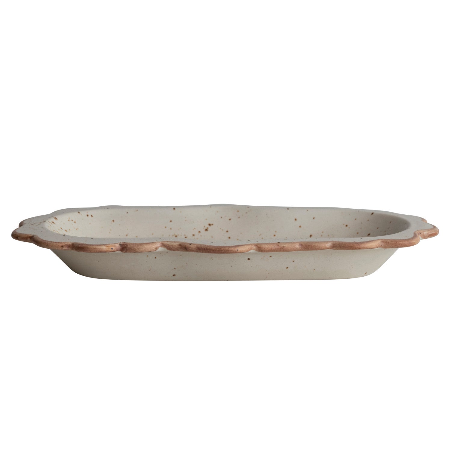 Folklore Scalloped Platter Cream Speckled