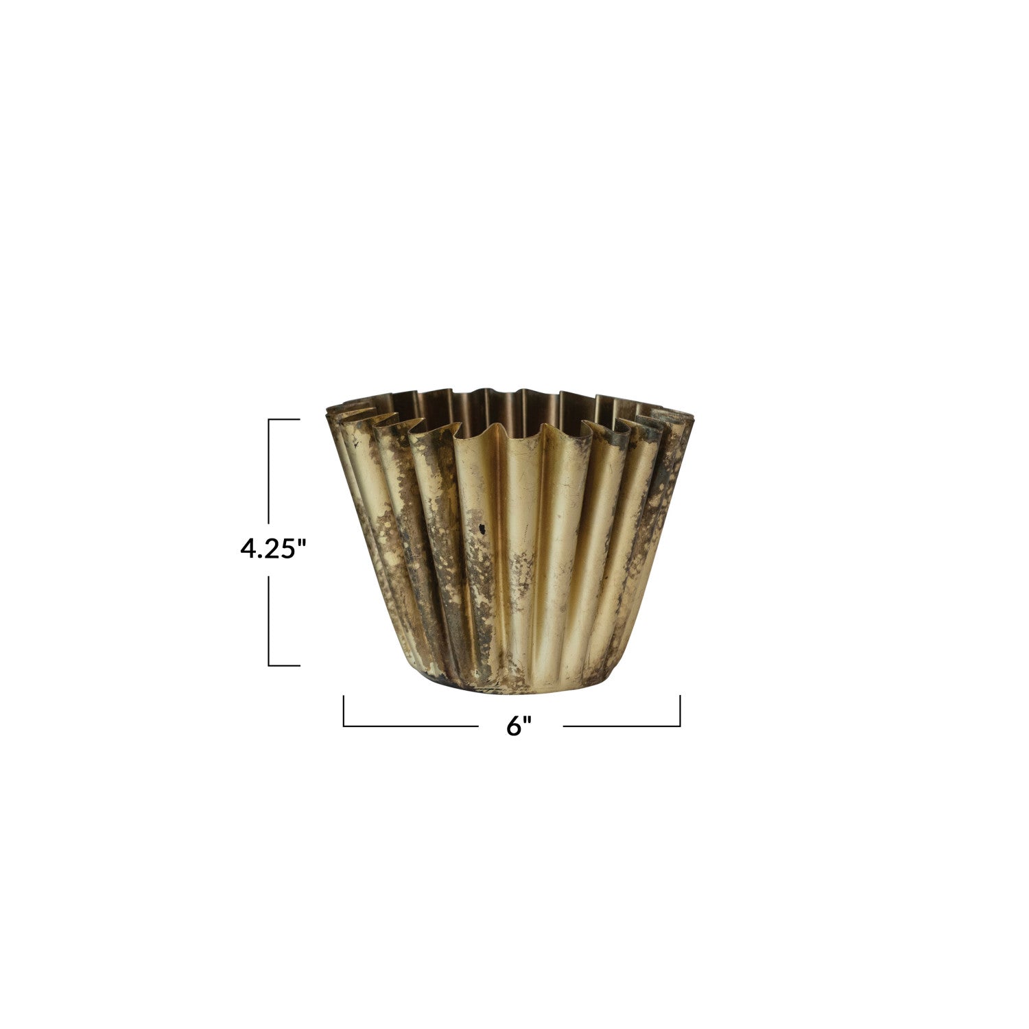 Fluted Brass Planter