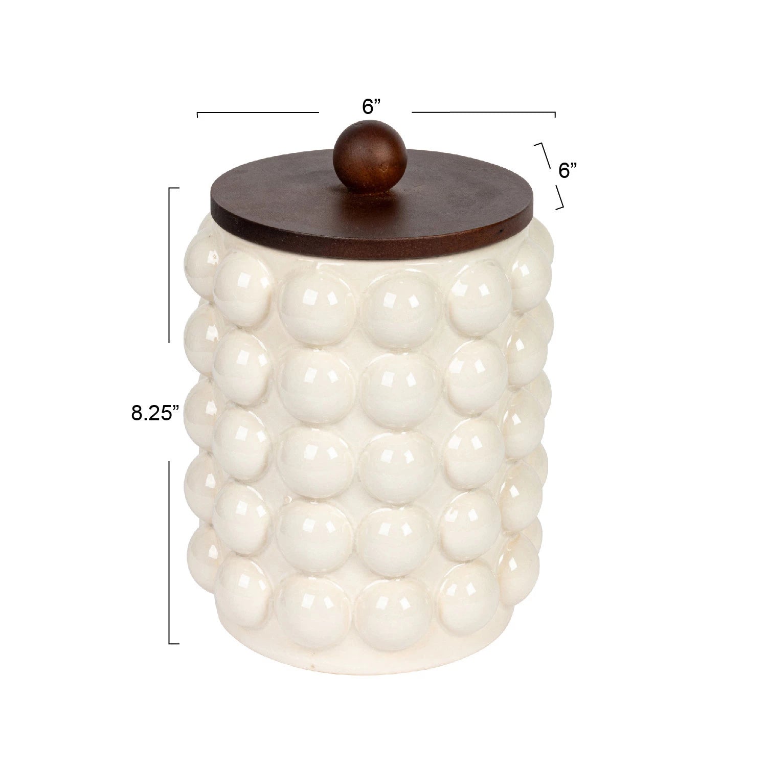 Bubble Canister with Acacia Wood Lid