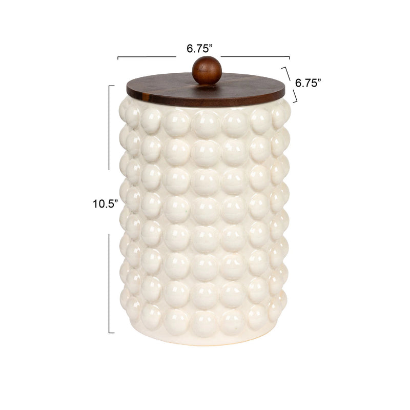 Bubble Canister with Acacia Wood Lid