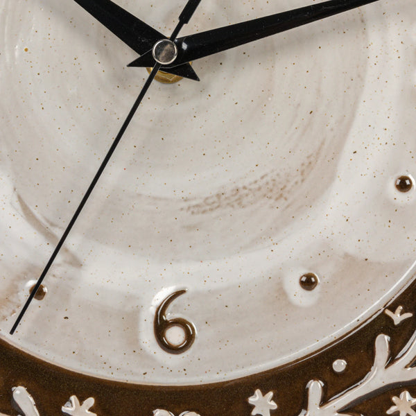 Embossed Stoneware Clock w/ Night Sky Design