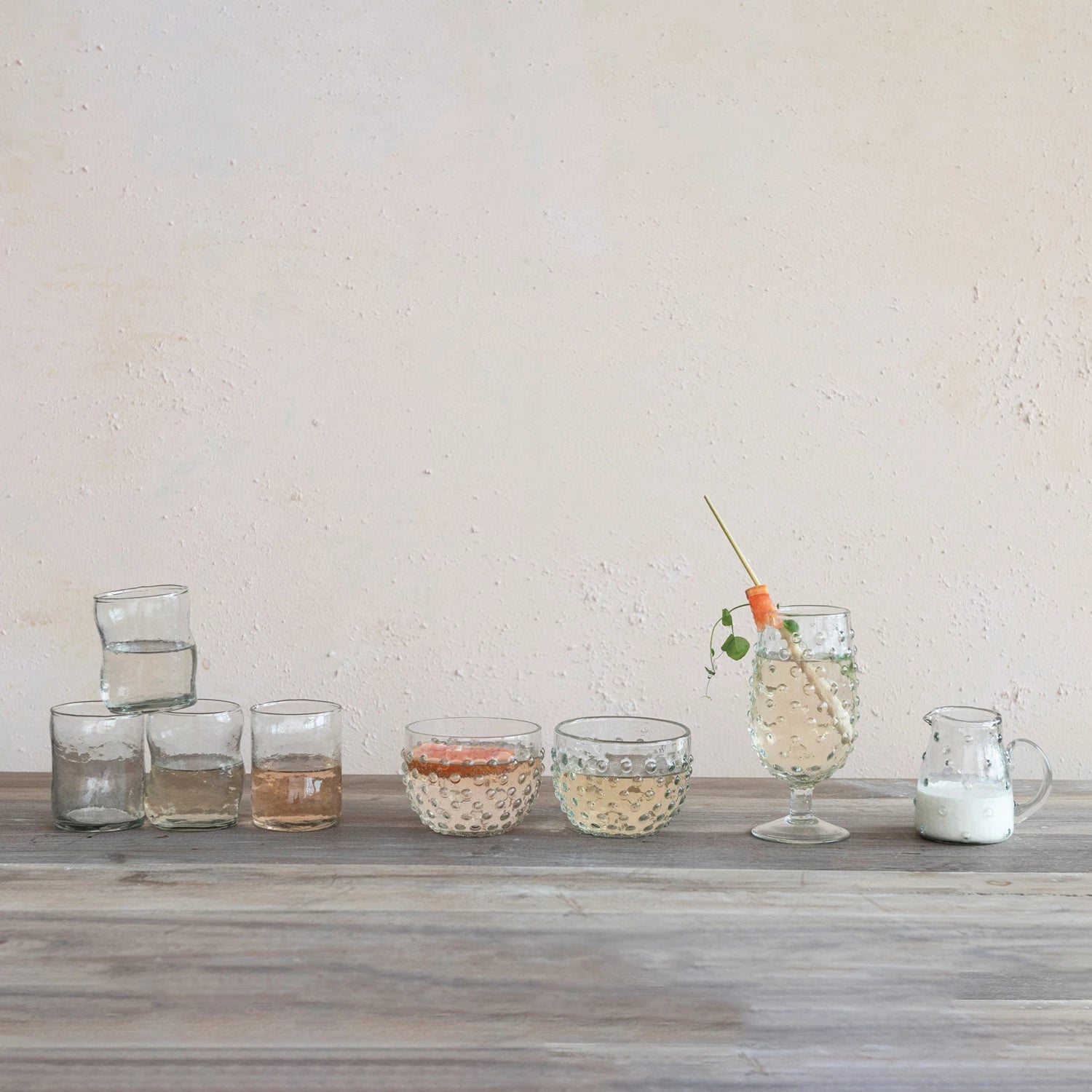 Hobnail Stemmed Glass