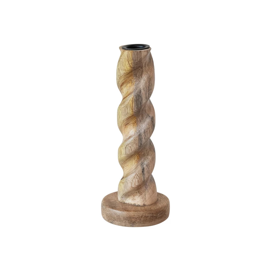 Carved Wood Taper Holder