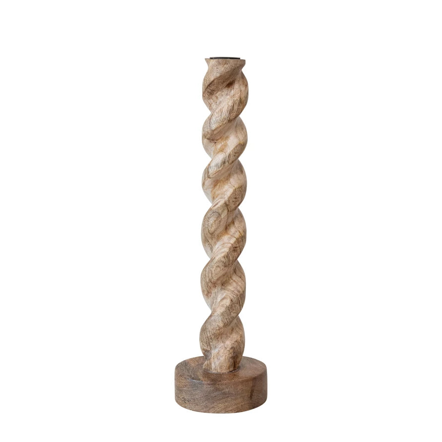 Carved Wood Taper Holder