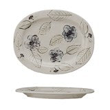 Stoneware Platter w/Flowers