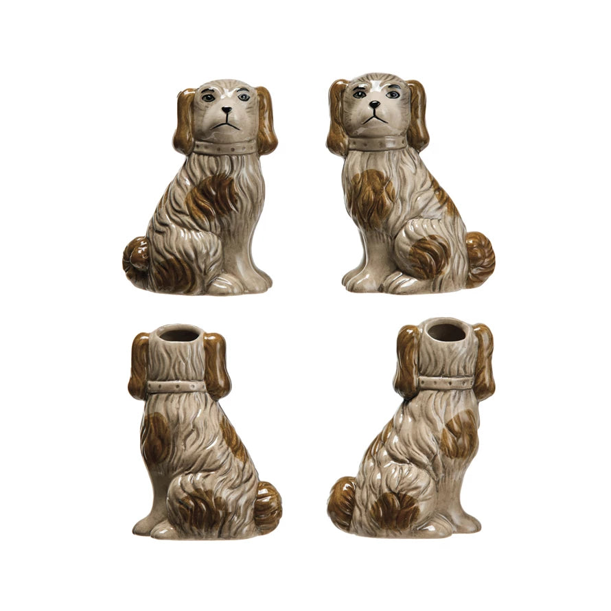 Brown Staffordshire Vase Set