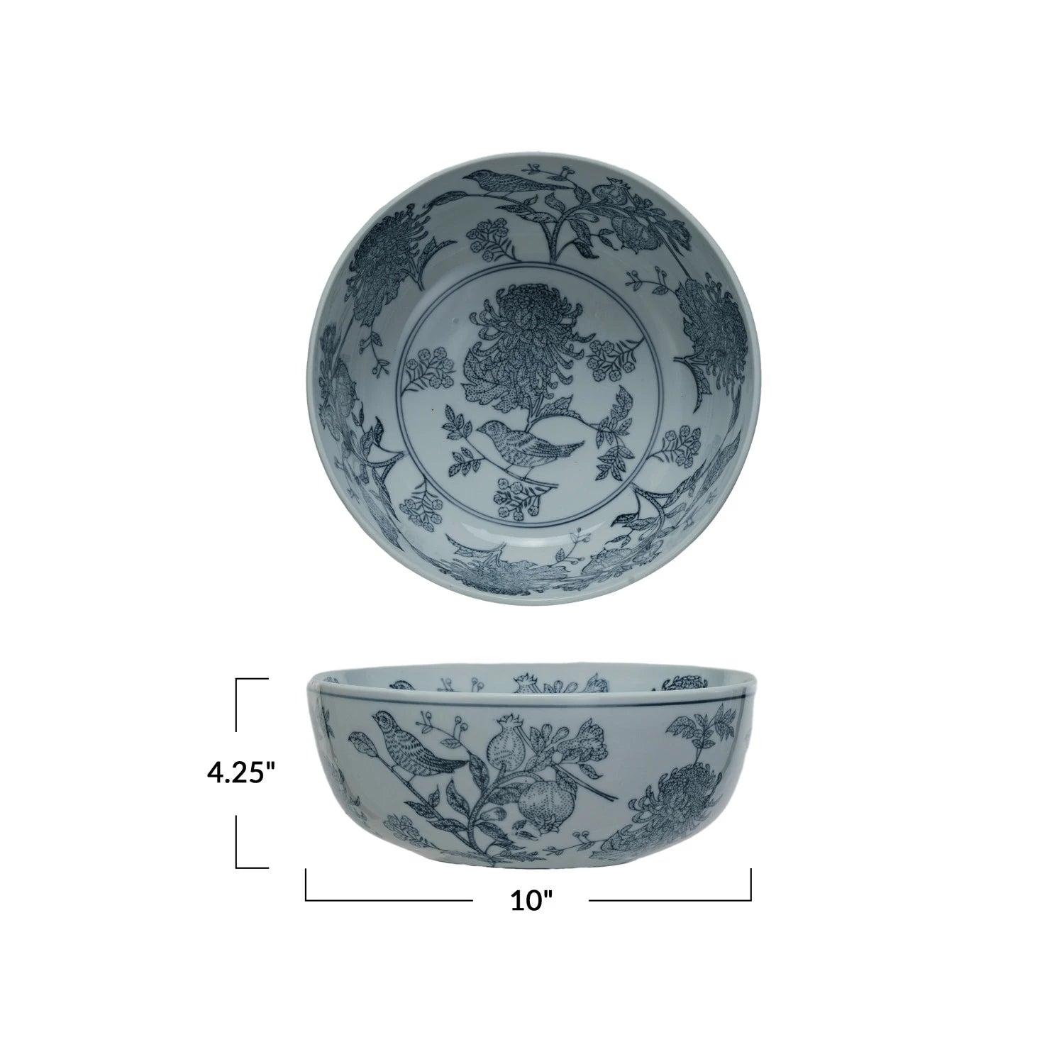 Botanical Hand Stamped Bowl