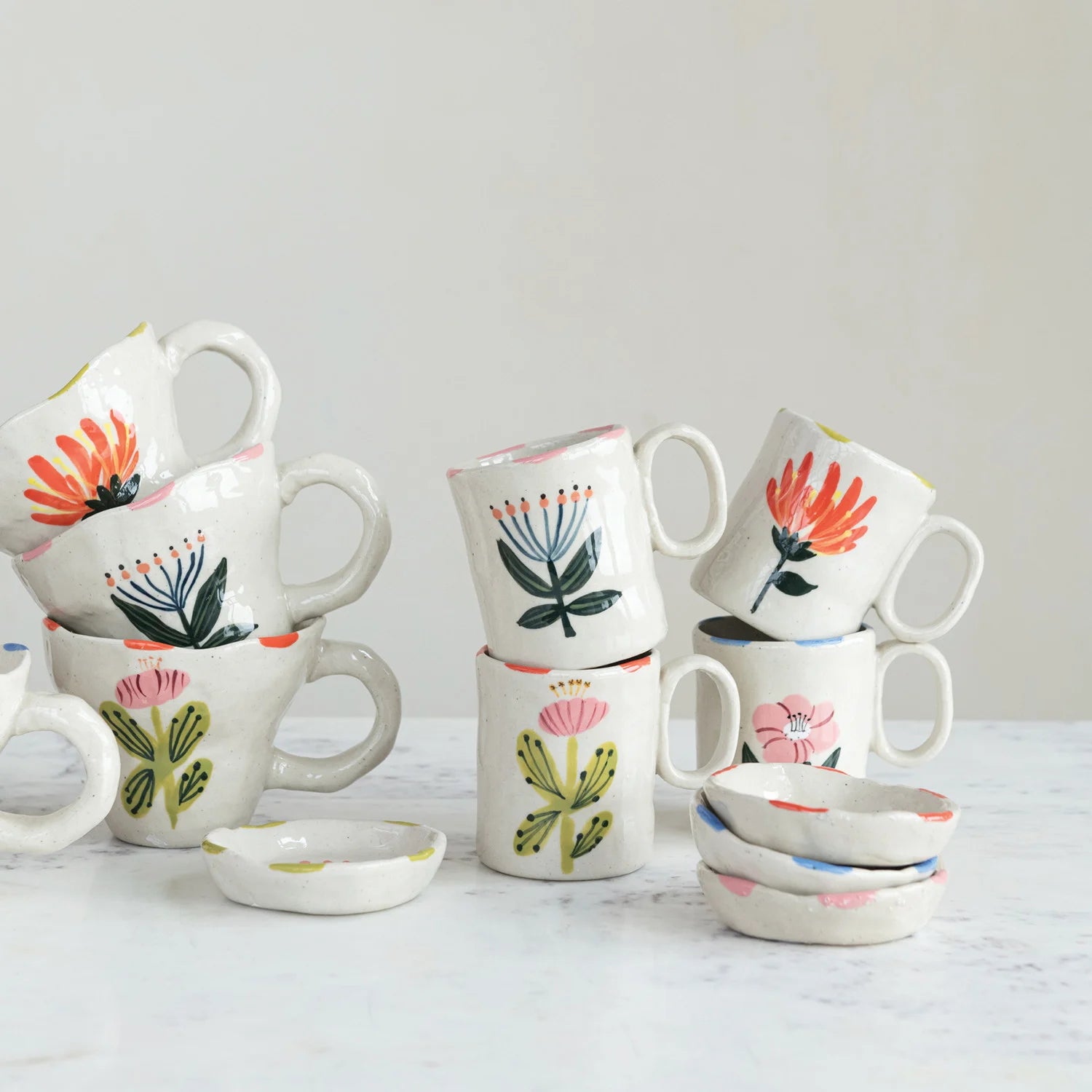 Hand-Painted Flower Mug