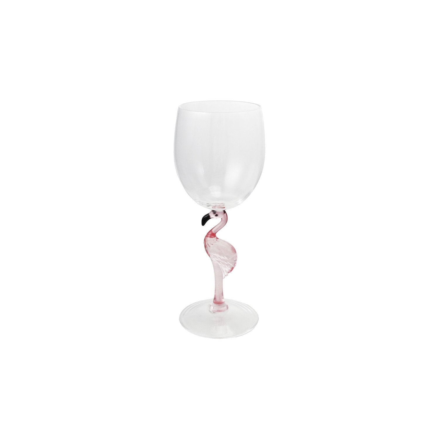 14 oz. Acrylic Wine Glass with Flamingo Stem, Pink & Black