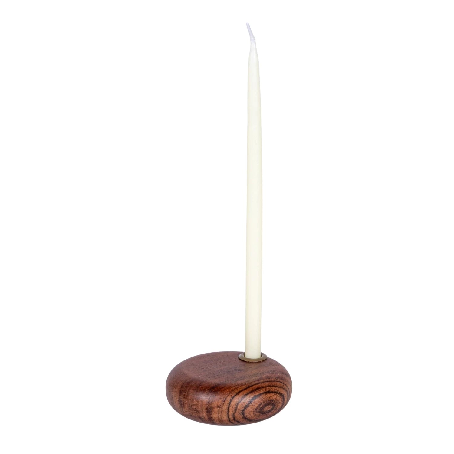 Mango Wood & Metal Taper Holder