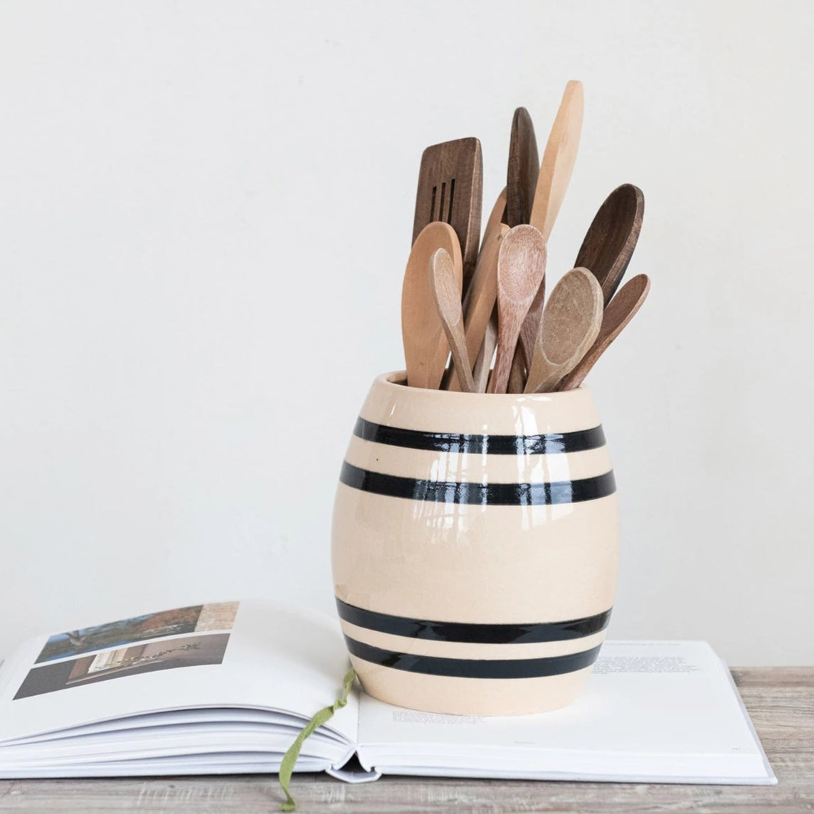Reproduction Crock with Stripes