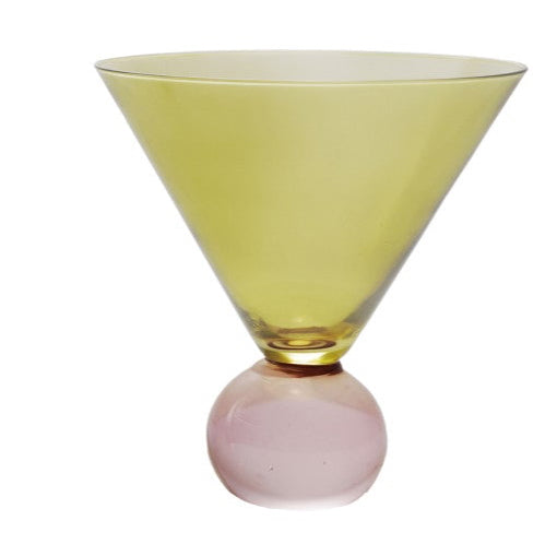 Two-Tone Martini Glass with Ball Stem