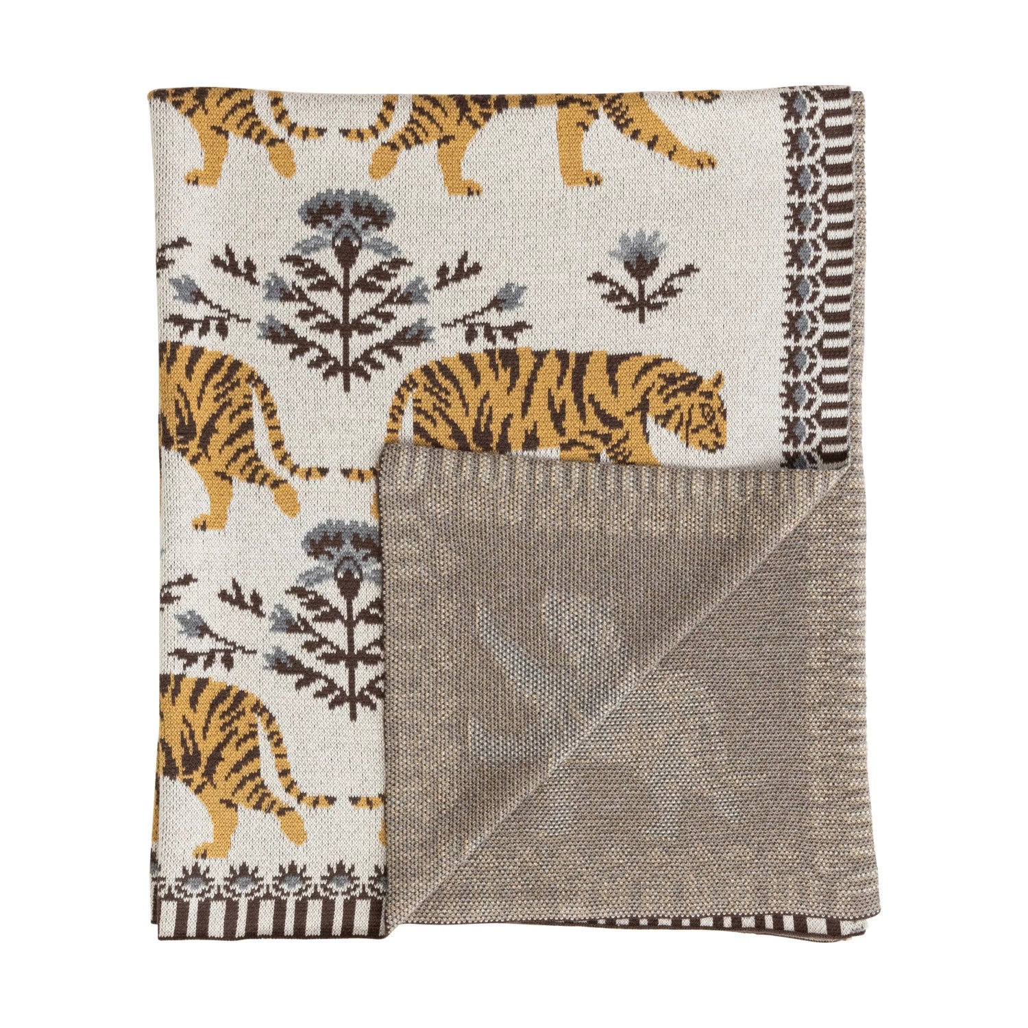 Cotton Knit  Tiger Blanket