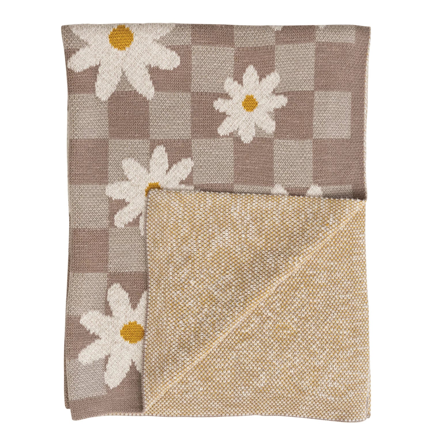 Cotton Knit Daisy Blanket