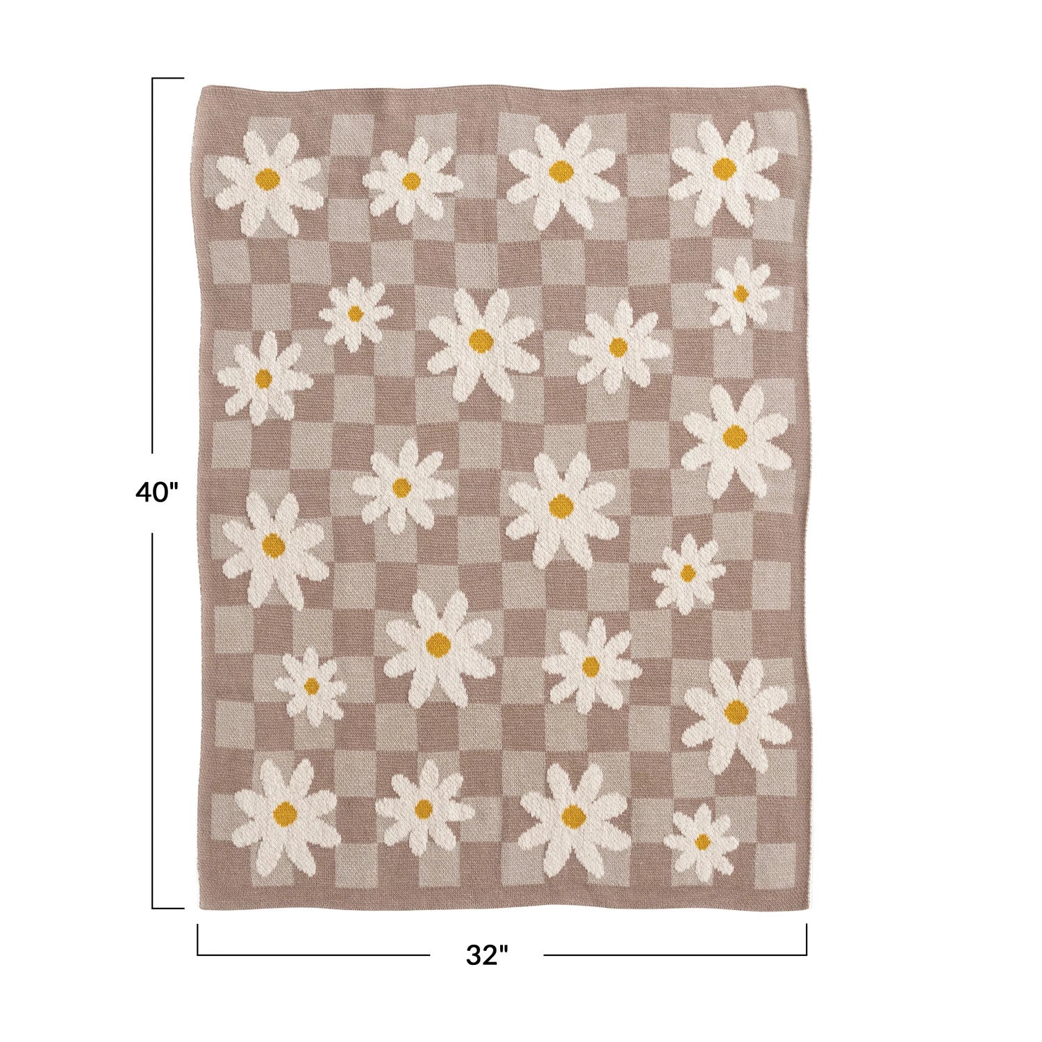 Cotton Knit Daisy Blanket
